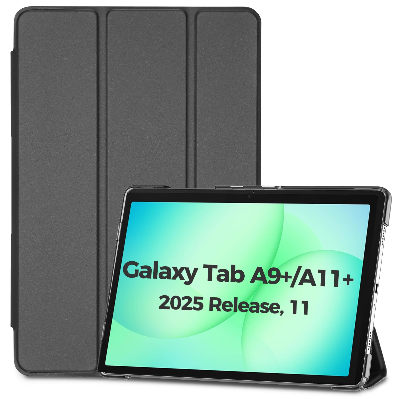 ProCase Smart Case for Galaxy Tab A9 Plus/A9+ 5g 11 Inch 2023 SM-X210 SM-X215 SM-X216 SM-X218, Slim Stand Hard Back Shell Protective Cover Folio Case for Galaxy Tab A9 Plus 2023 -Black