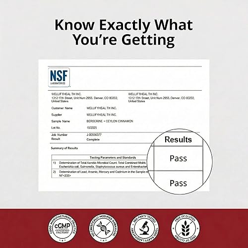 Miniatura 7 de HiWell Berberina con canela de Ceilán | Apoya el azúcar en la sangre, la salud del colesterol y el sistema inmunológico* | Suplemento de berberina