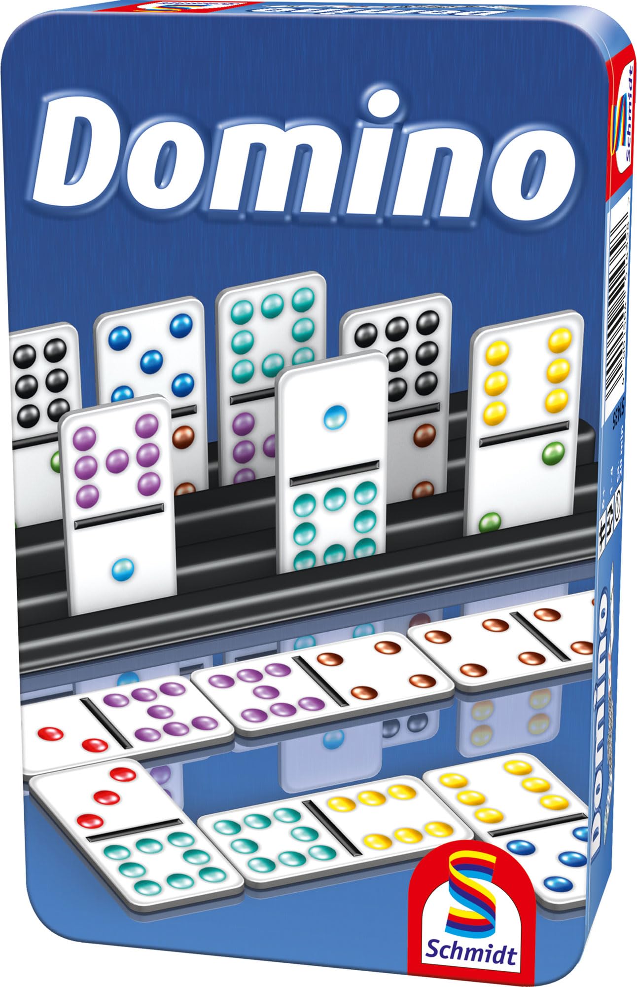 Schmidt Spiele 51435 Domino, Bring Me with Game in Metal Tin, Colourful