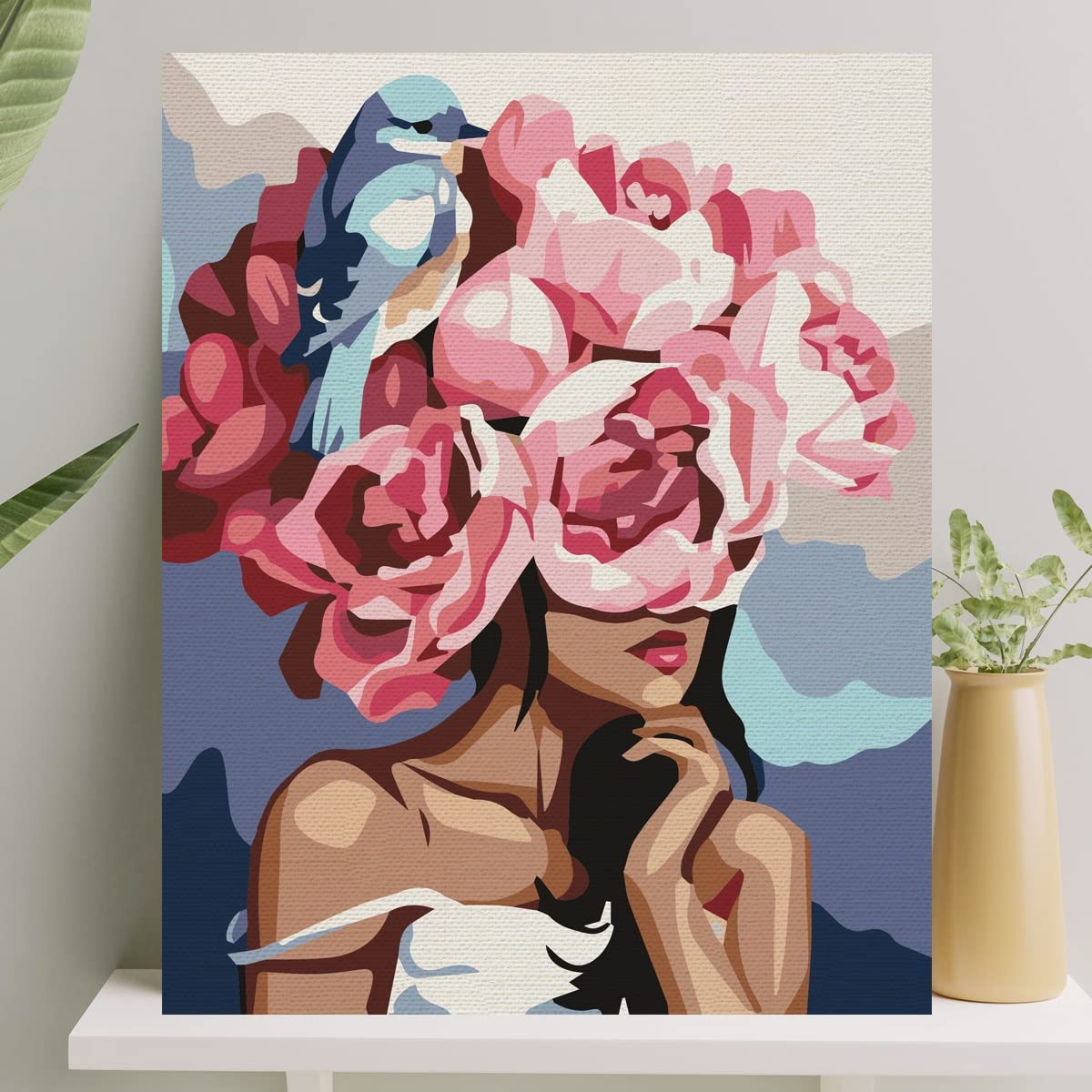 Palmiye Hobi Sanat Sayılarla Boyama Tuval Seti Fırça Boya Dahil (Çıtalı) 40x50 CM - Manolya