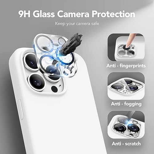 Miniatura 5 de GONEZ Funda de silicona para iPhone 14 Pro Max, compatible con MagSafe, con protector de pantalla + protector de lente de cámara, silicona líquida a