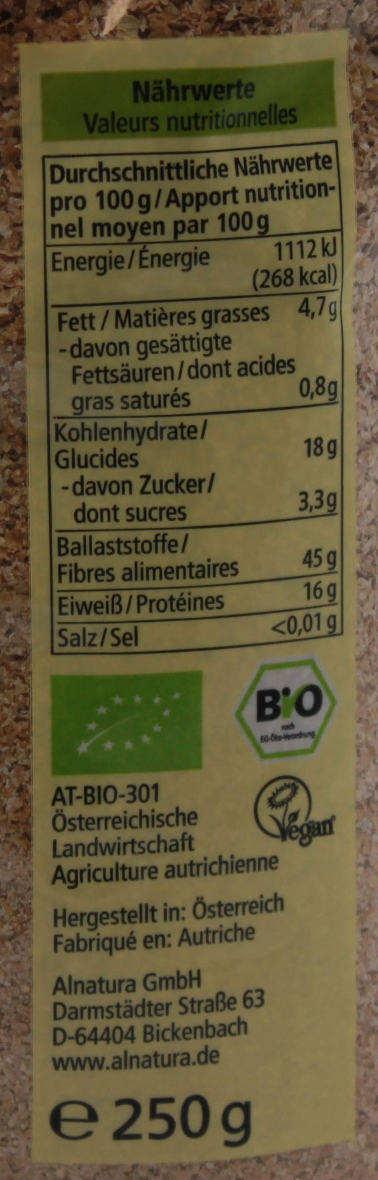 Alnatura Bio Weizenkleie, 8er Pack (8 x 250g)