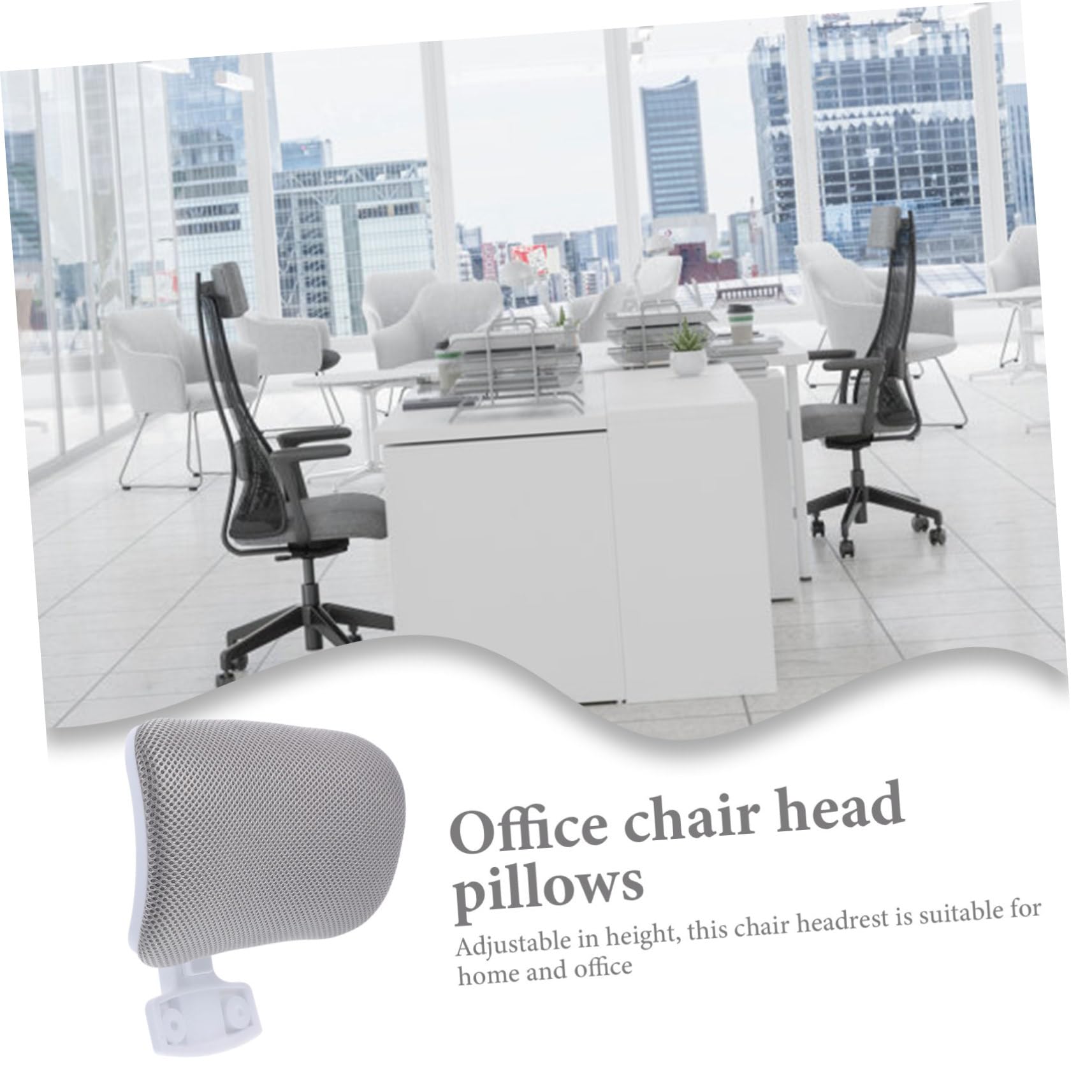 Reposacabezas Soporte para Cuello Ajustable Ergonómico y Estructura de Plástico Desmontable para Silla de Oficina y Hogar