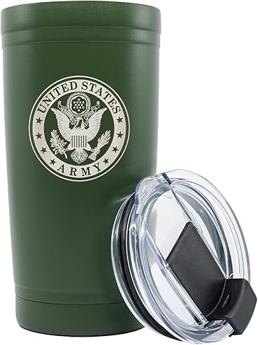 Military Gift Shop Vaso militar de 20 onzas  Vaso de acero inoxidable aislado al vacío de doble pared  Regalos del ejército