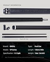 Vista 3 de CRICAL Carbon Fiber Pool Cue with Stick Low Deflection Shaft - 58 Inch Billiard Cue Stick with Cowhide Grip & 3K Weave Design, 12.5mm Tip, Fixed