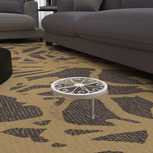 Miniatura 10 de TYZ Juego de 3 soportes de metal para plantas, negro, 9.4 pulgadas de diámetro, capacidad de carga de 50 libras