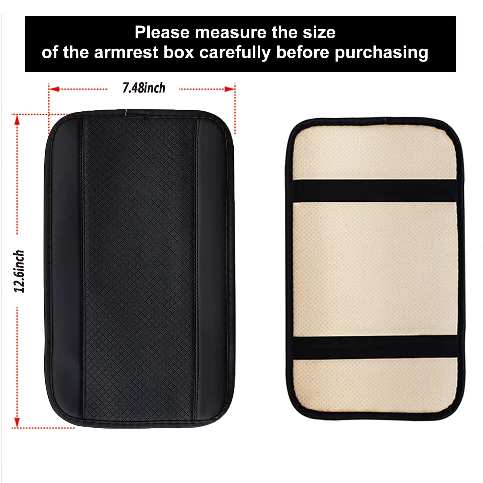 Auto Armlehnen Polster Schutzabdeckung Mittelkonsole auto Armlehnenschoner auto Armlehnenbox Abdeckung auto Mittelkonsole pad Passend für die meisten Autos und SUVs（Schwarz）