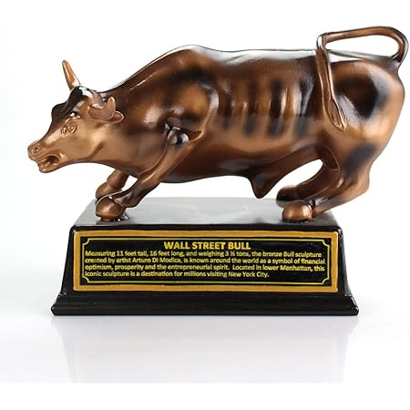 Amazon.com: Official Licensed Bronze Wall Street Charging Bull Stock ...
