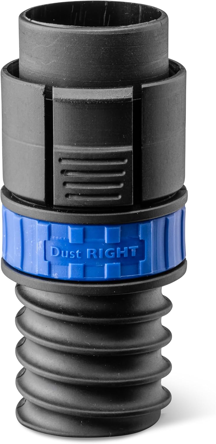 Dust Right Click Connect Hose Adapter for Flexiport 3’-12’ Expandable Pipe - Quick Connect Coupler w/A Vent Collar - Compatible Heavy Duty Hose Fitting for Adding Click-in, Click-out Functionality