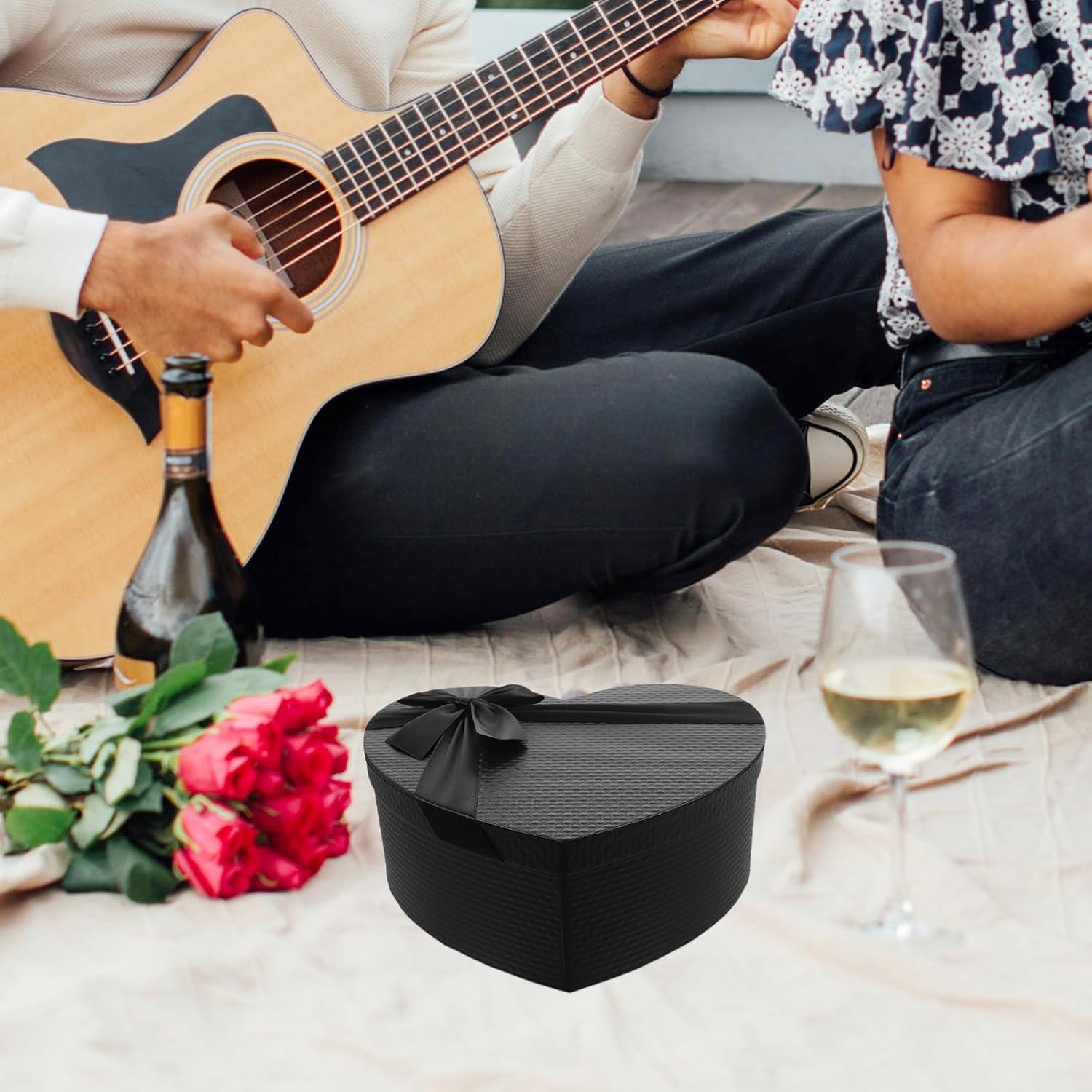 Alipis Heart Shaped Boxes for Arrangements Black Heart Flowers Boxes Present Wrapping for Valentines Day Wedding Birthday - Image 4