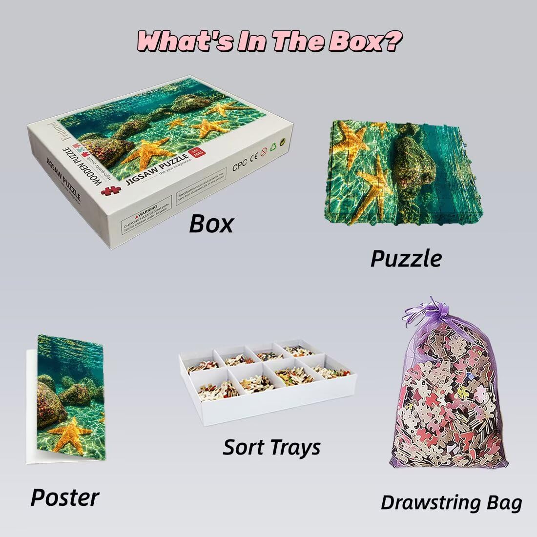 Puzzle 3000 Piezas Océano, Rompecabezas Adultos Animales, Puzzles 3000 Piezas Adultos, Rompecabezas de Madera con Caja Regalo, Puzzles Clásico para Toda la Familia para Regalos, Decor Hogar -2014
