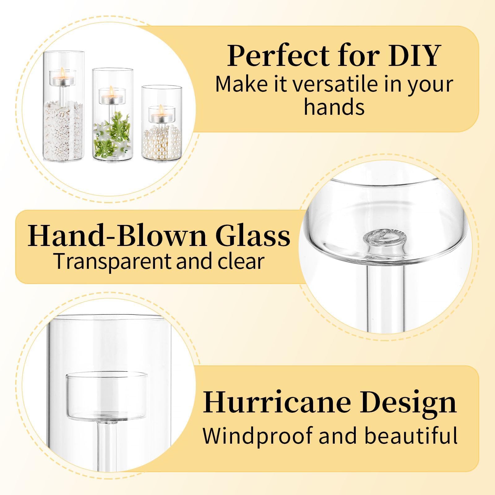 Romadedi Hurricane Glass Candle Holder - Image 3