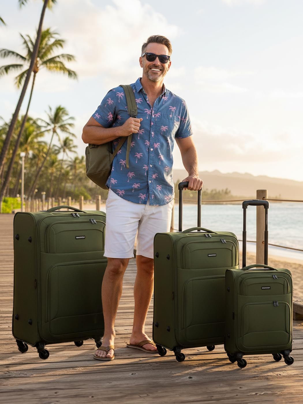 SMARTBOX Weichgepäck Koffer-Set 3-teilig für Damen & Herren | leichte & stabile Reise-Trolleys, hochwertiges Softcase, 4 Rollen & Zahlenschloss |erweiterbar mit Dehnfalten (Edition 04)
