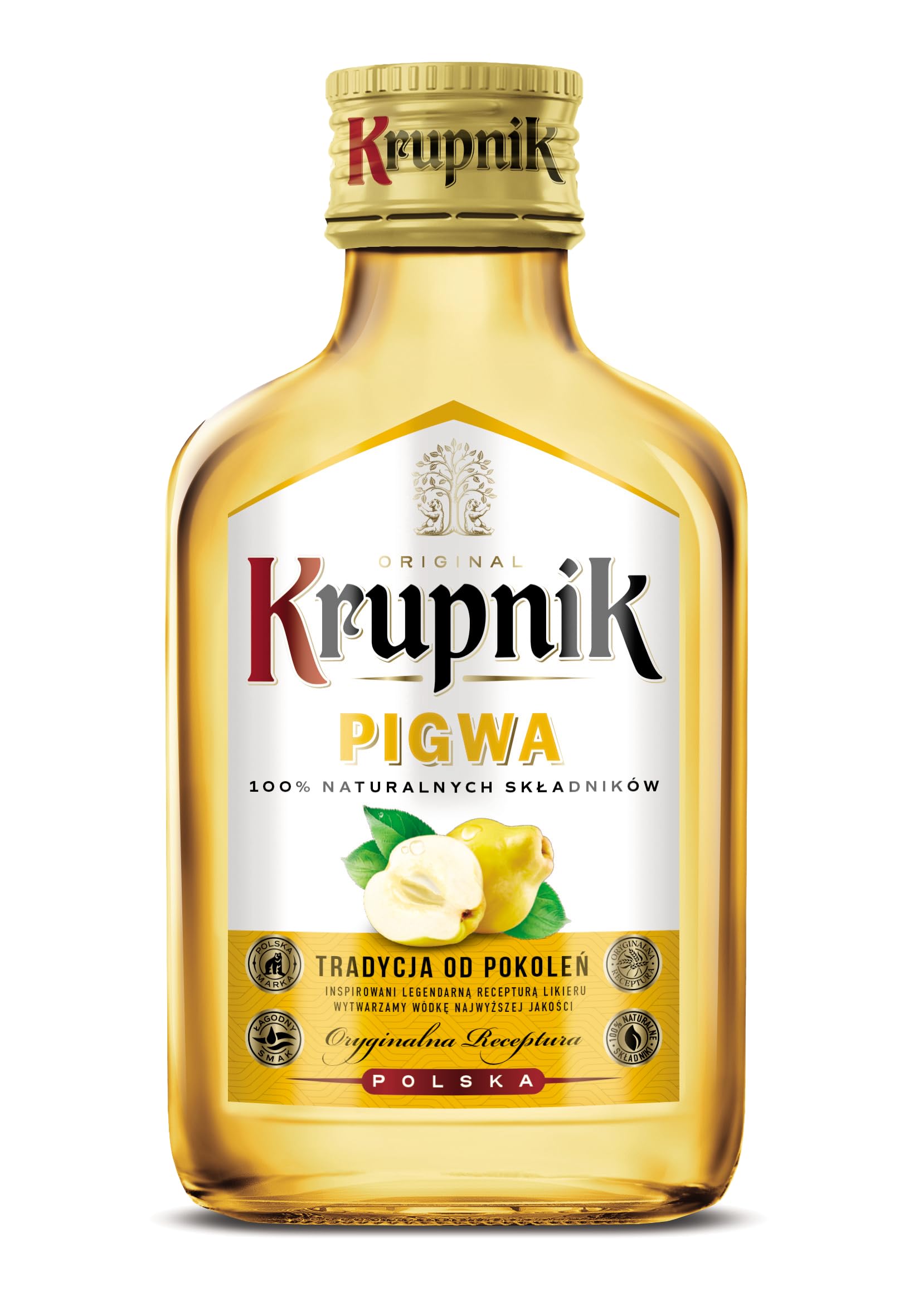 Krupnik Quince Liqueur - Captivating 30% ABV Polish Spirit in a 10cl Bottle - Aromatic Craftsmanship for Discerning Palates