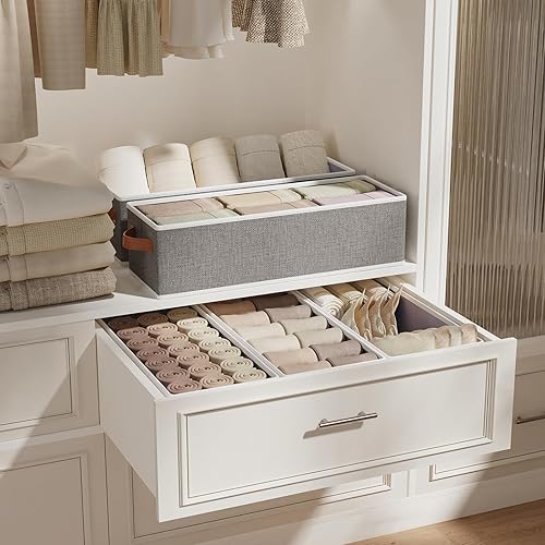 Miniatura 2 de Cestas de almacenamiento de tela, cajas organizadoras de ropa plegables, cubos de almacenamiento de 15 x 6 x 5 pulgadas con asas para lavandería y