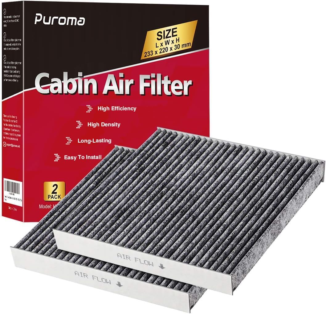 Puroma Cabin Air Filter with Activated Carbon, Compatible with Honda, CR-V, Civic, Accord, Odyssey, Pilot, Crosstour, Passport, Acura ILX, MDX, RDX, RLX, TLX, TSX, ZDX, Replacement for CP134, CF10134 Puroma Cabin Air Filter with Activated Carbon, Compatible with Honda, CR-V, Civic, Accord, Odyssey, Pilot, Crosstour, Passport, Acura ILX, MDX, RDX, RLX, TLX, TSX, ZDX, Replacement for CP134, CF10134