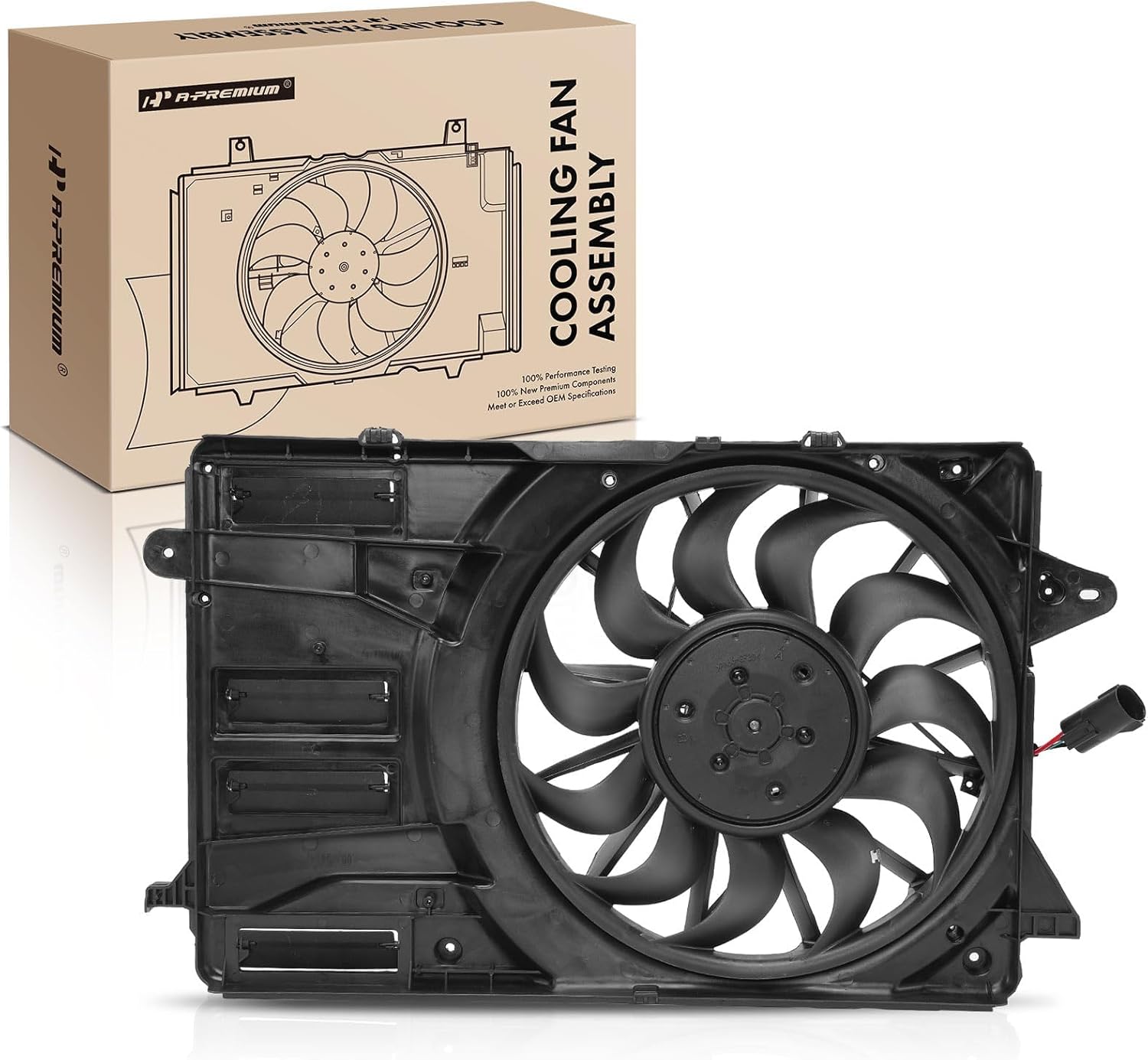 A-Premium Engine Radiator Cooling Fan Assembly with Brushless Motor Compatible with Select Chevrolet & Buick Models - Malibu 2016-2020, Lacrosse 2018-2019 - Replace# 84297679