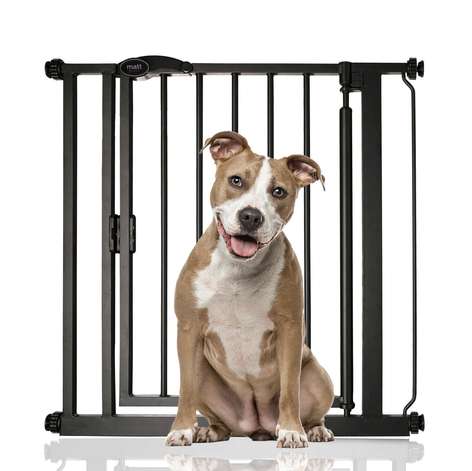 Bettacare Auto Close Pet Gate - Pressure Fit Stair Gate - 75cm-82cm - Matt Black