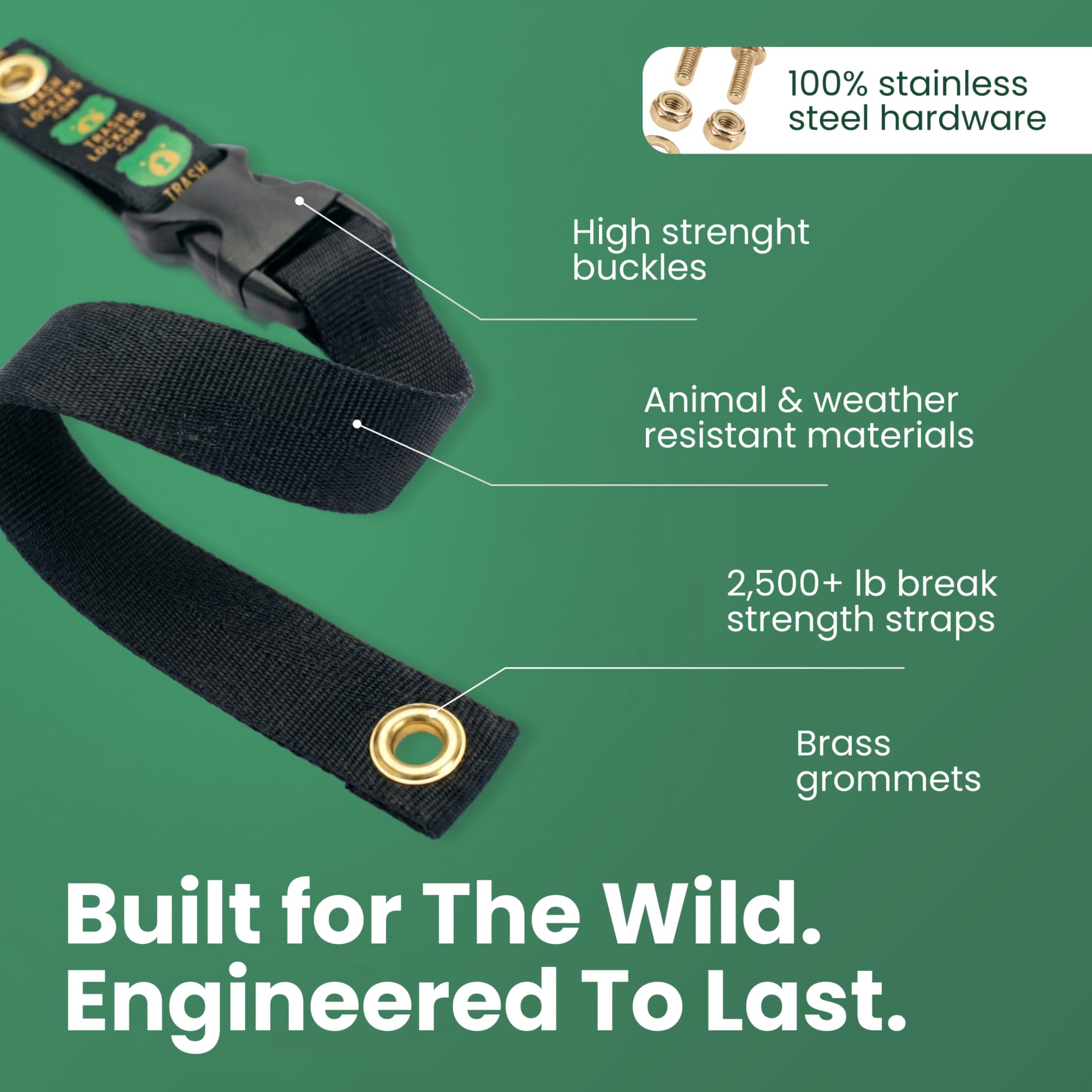 Bear Proof Trash Can Lock Straps - Ultimate Security -5