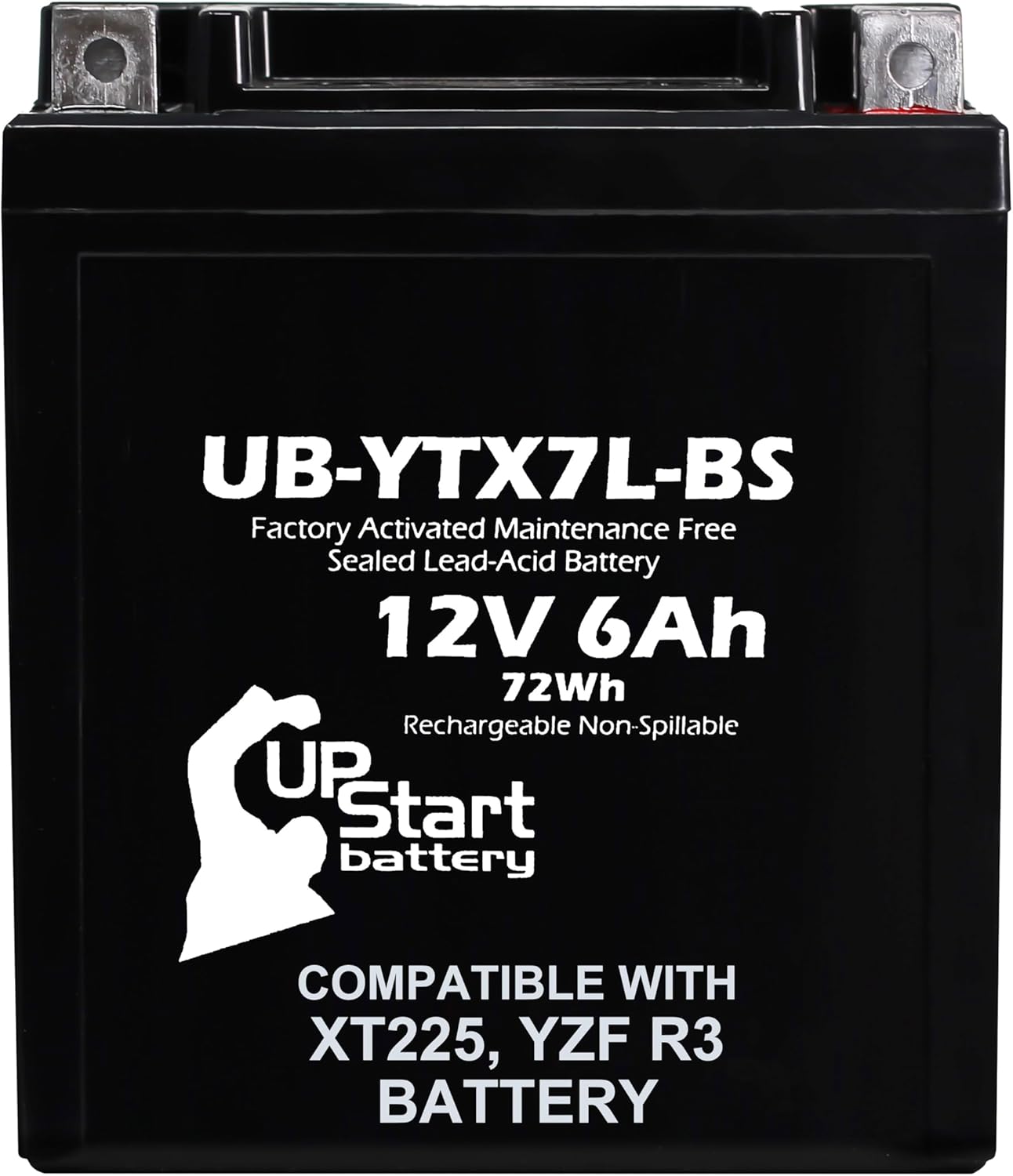 12V 6Ah YTX7L-BS Replacement For Yamaha XT225 Battery - Compatible with Yamaha YZF R3 Battery 321 YZF-R3 XT 225 Serow 1992-2000 Motorcycle - 12 Volt Batteries, YTX7L AGM SLA