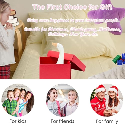 Miniatura 6 de zhidiloveyou Peluche de ganso de 15.7 pulgadas, juguete de cisne de peluche para niños y adultos, color blanco