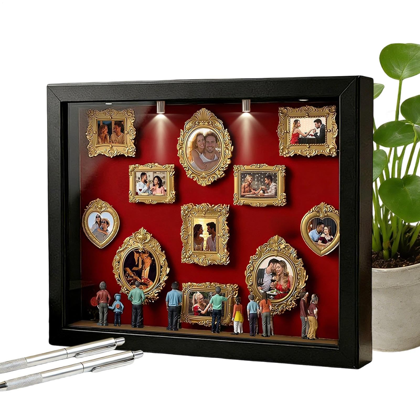 Cadre photo à mémoire boîte silhouette lumineuse pour fêter vos moments précieux