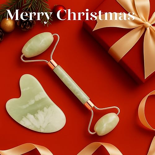 Miniatura 11 de BAIMEI - Juego de rodillo facial y Gua Sha de jade; herramientas para el cuidado de la piel y la hinchazón, color verde