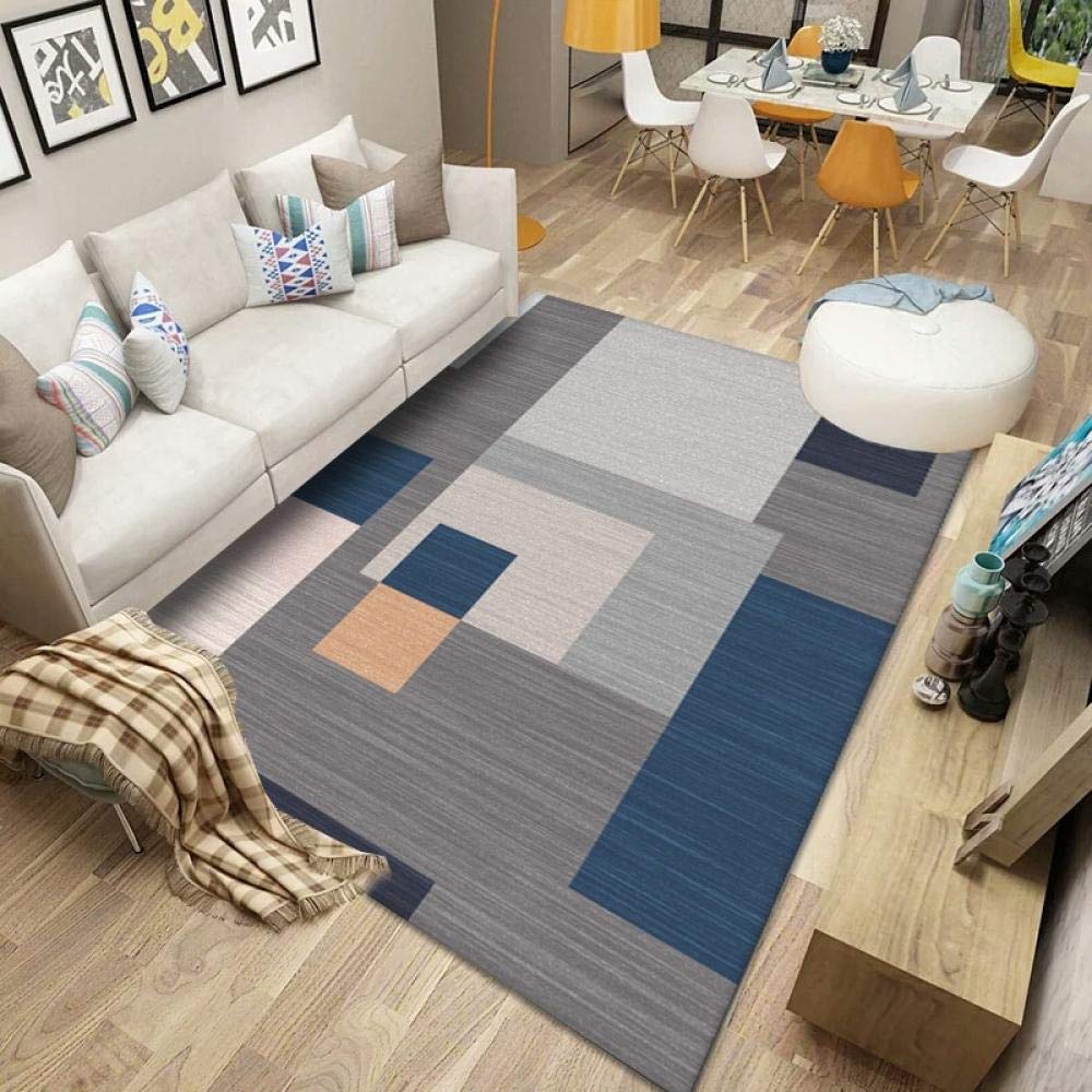 Tapis de maison gris géométrique haut de gamme : douceur et élégance 160x280cm