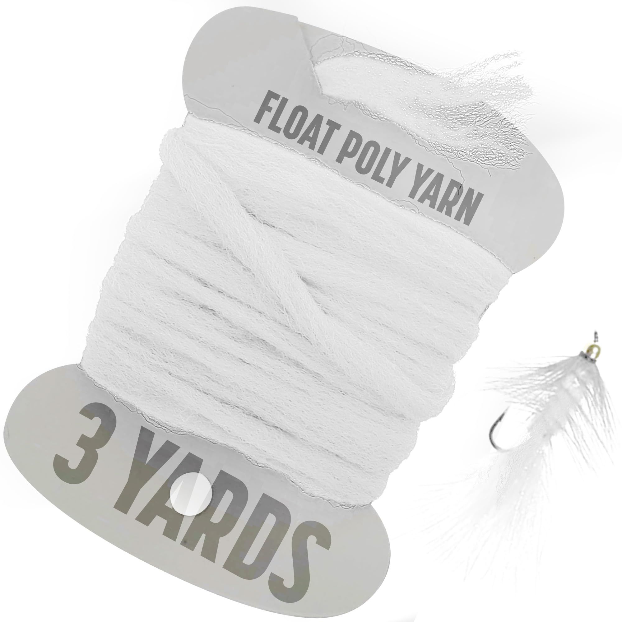 CREATIVE ANGLER Float Poly Yarn - Professional Synthetic Fly Tying Material - Lightweight & Moisture-Resistant - Perfect for Dry Flies & Strike Indicators (3 Yards) - White