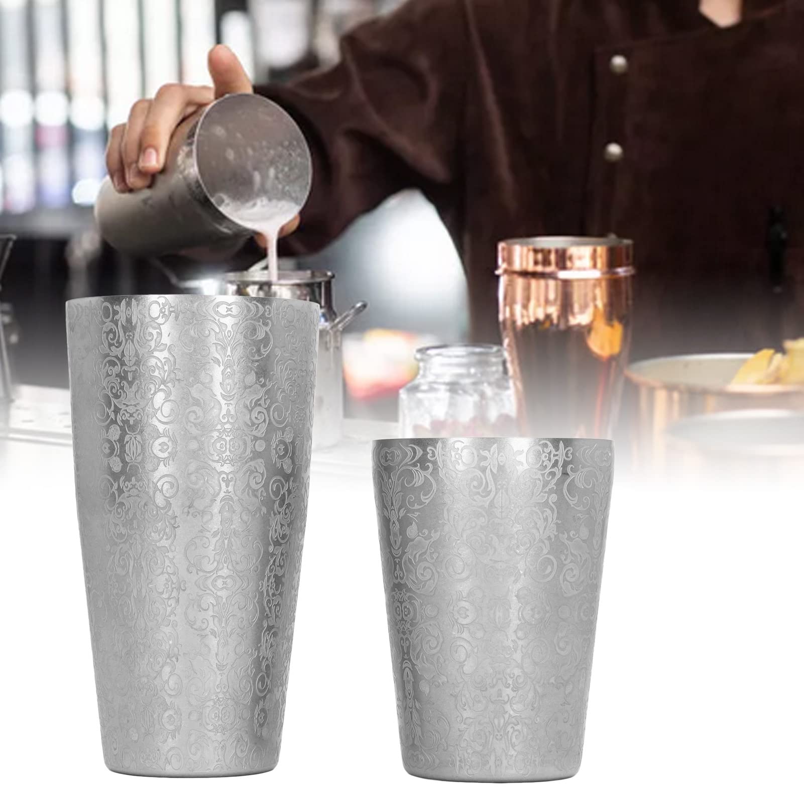 Coctelera, Juego de Coctelera Boston de Acero Inoxidable Mezclador de Bebidas Coctelera Herramientas de Coctelería Accesorios de Barra
