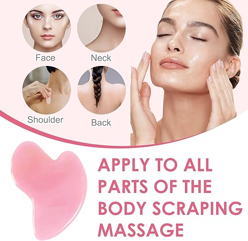 Miniatura 3 de Herramientas faciales Gua Sha, piedra de jade Guasha para cuidado personal, palos de masaje manual para tratamiento facial y corporal, masajeador de