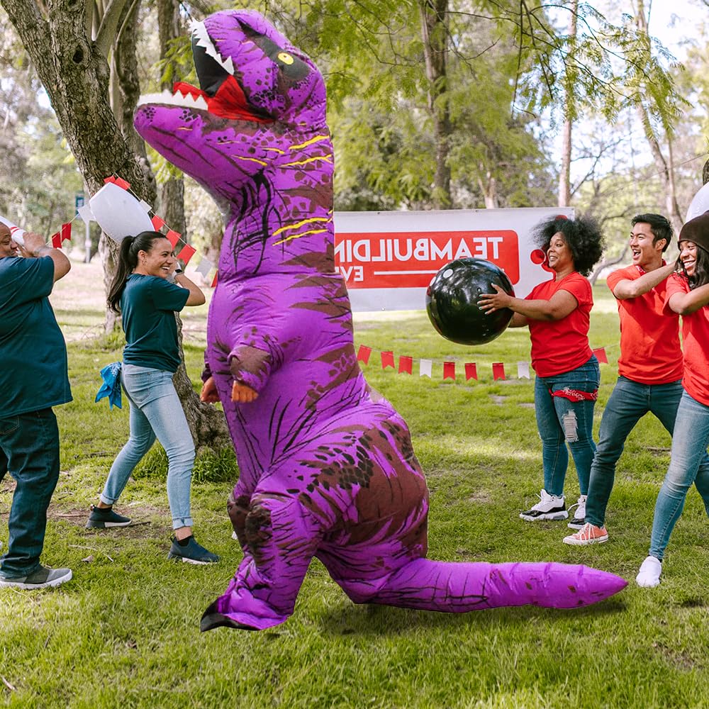 Disfraz inflable de dinosaurio para adultos, disfraz de T-Rex de cuerpo completo, disfraz de dinosaurio de Halloween para hombres y mujeres