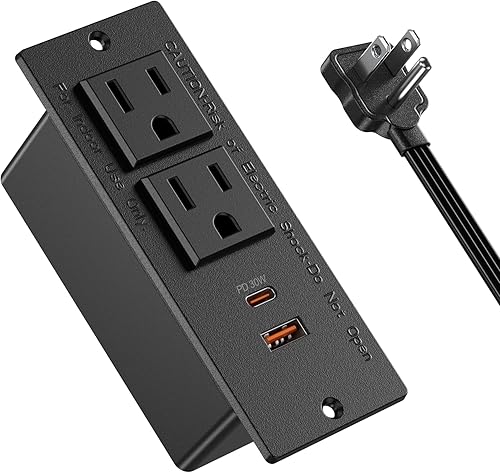 Esta tira de enchufes ultraplana con 2 tomacorrientes 2 puertos USB C de 30 vatios protección contra sobretensiones de 800 julios y cable de 6 pies