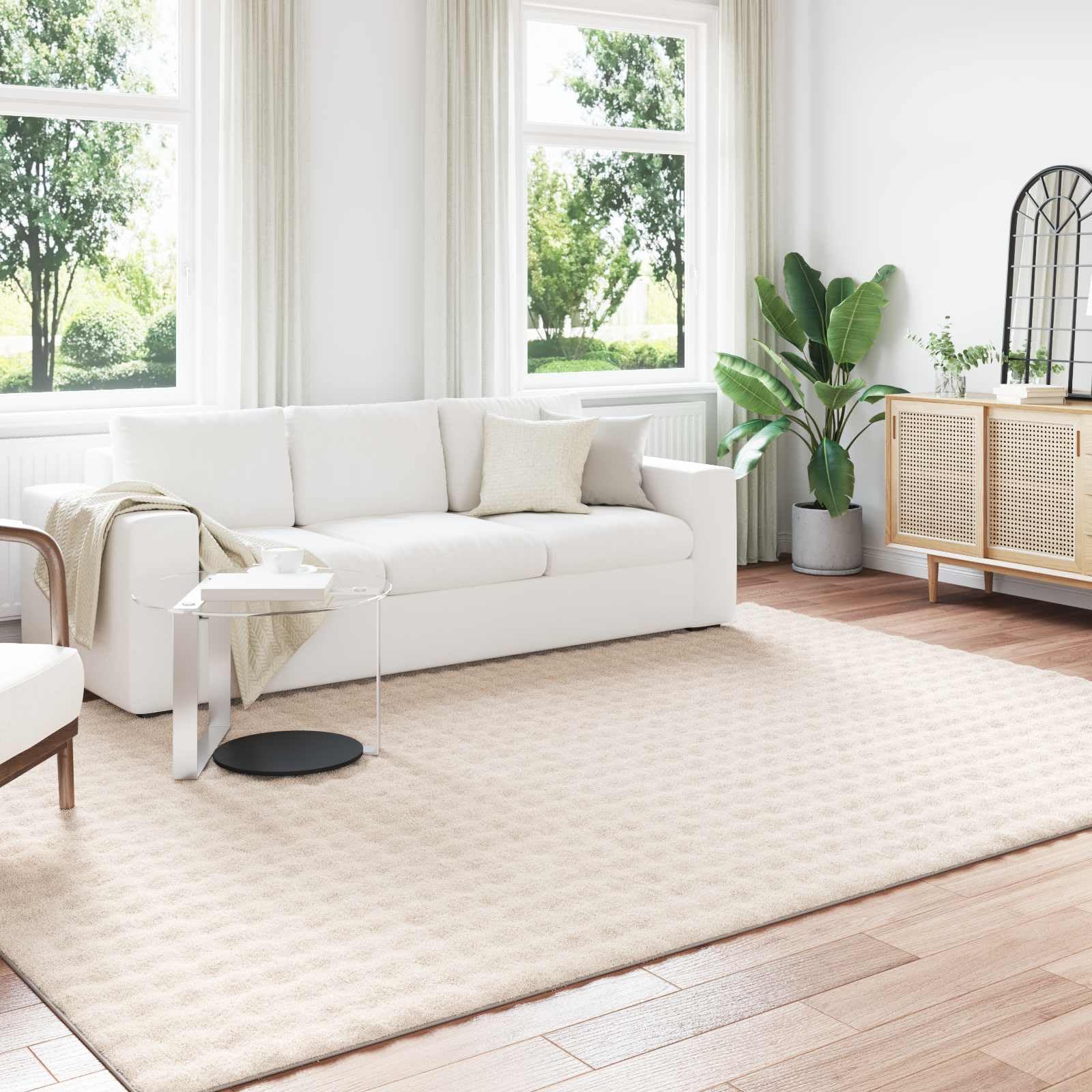 SIROLO - Alfombra (poliéster, 280 x 200 cm), color beige