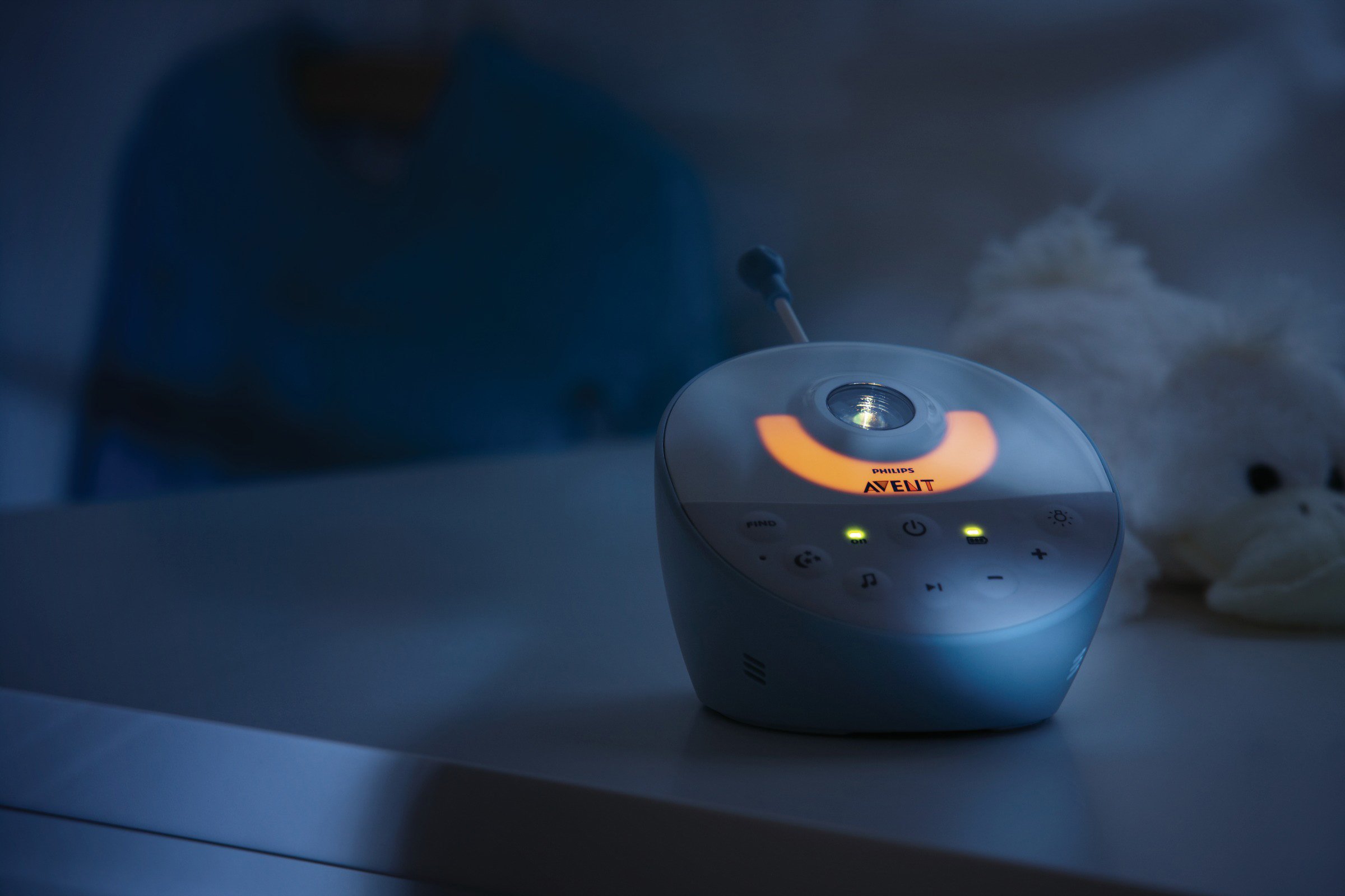 Philips Avent SCD580/00 - Vigilabebes DECT con proyector luz de compañía con estrellas, alcance de hasta 330 m, pilotos LED para indicar los niveles de sonido