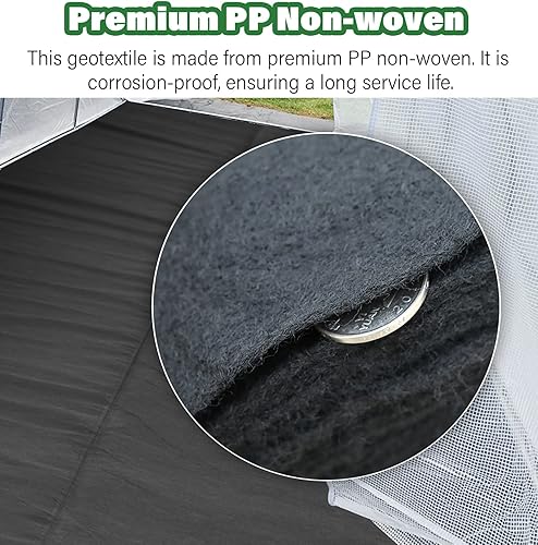 Miniatura 3 de 7oz Non-Woven Geotextile Fabric for French Drain-Durable PP Landscape Weed Barrier, 3ft6.5ft Wide(1.5mx30m4.9ftx98.4ft WxL)