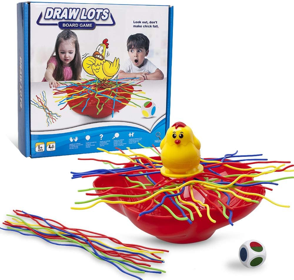 PUSITI Board Game Toys Spaghetti Draw Lots Table Game Toys for Families with Kids Colourful Noodles Balance Party Game for Adults and Children Age 6 Year and Up