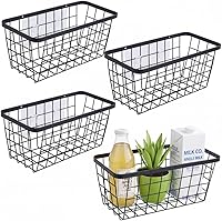 Vista 10 de Paquete de 2 organizadores de cestas colgantes de pared sobre la puerta del gabinete, cestas de alambre para organizar - cestas colgantes que