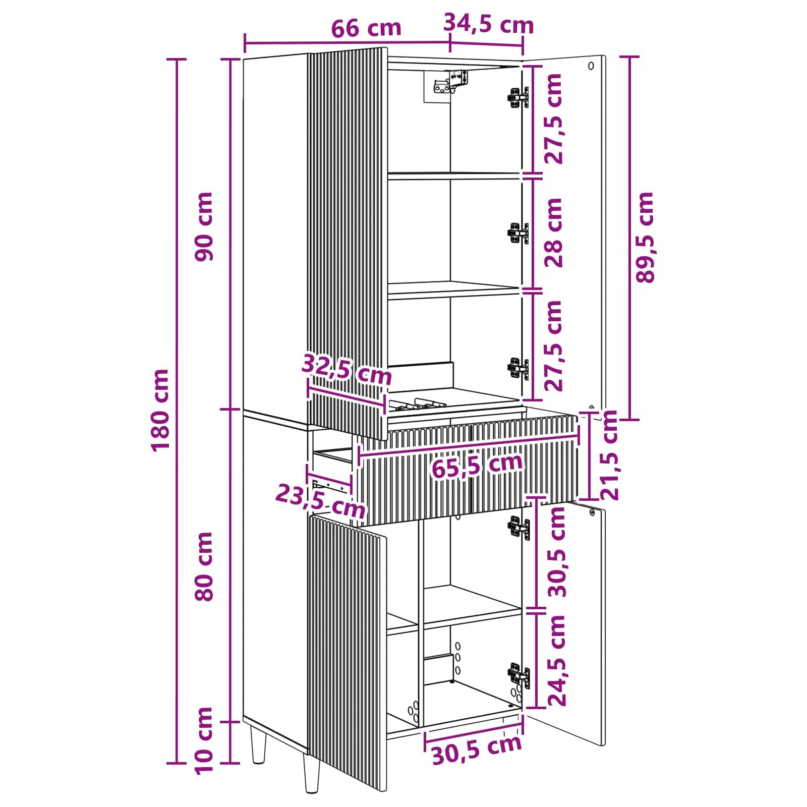 vidaXL Juego de armarios 2 pcs 66 x 34,5 x 90 cm Madera de ingeniería, Conjunto de Muebles Elegante, Multiusos, con arreglo Flexible, decoración Moderna para Sala y área Exterior