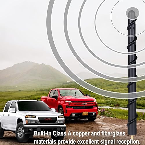 Miniatura 5 de Antena corta de 7 pulgadas compatible con Chevy Silverado y GMC SierraDenali 1500 2500 3500 2006-2023, repuesto de antena de goma en espiral, antena