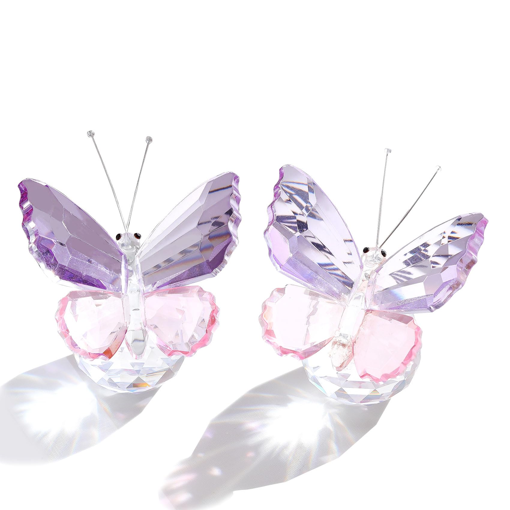 Arikyrist 7cm Set of 2 Crystal Butterfly Figurine Ornament Gifts for Women