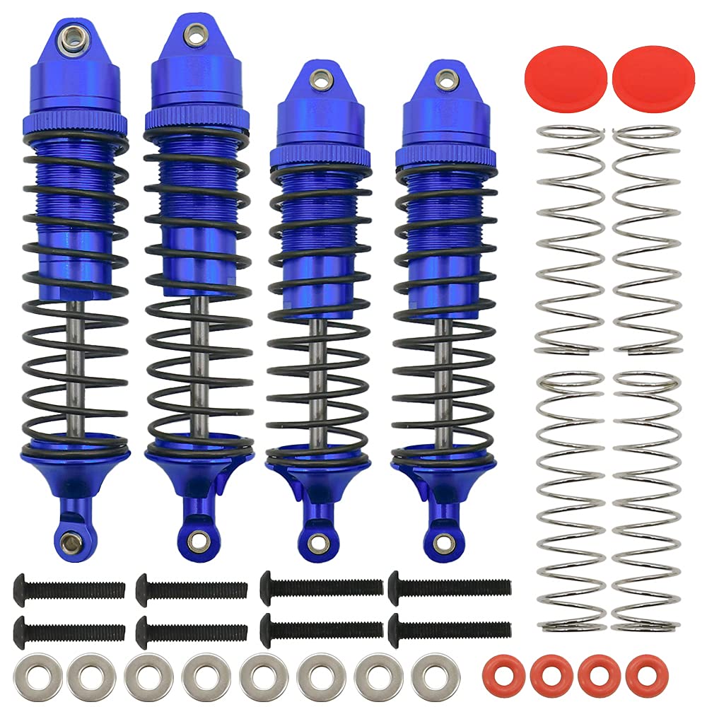Rcawd 4Pcs Front Rear Full Alloy Shocks Compatible With Arrma 3s Blx Upgrade Parts Shocks Absorber Damper Arrma New Old Big Rock Typhon Vorteks Senton Granite Dark Blue Parts