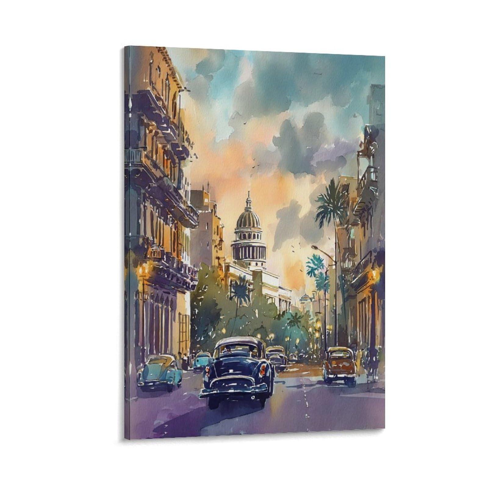 XWYMXZ Phoenix Arizona Watercolor 24x36inch(60x90cm) Vintage Travel Poster Watercolor Canvas Art