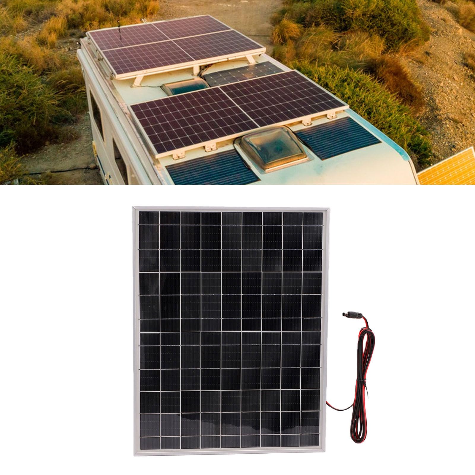 Garosa Kit Pannello Solare 100W con Regolatore, Modulo Fotovoltaico | Telaio in Lega di Alluminio, Alimentazione Off-grid per , Barca e Fattoria