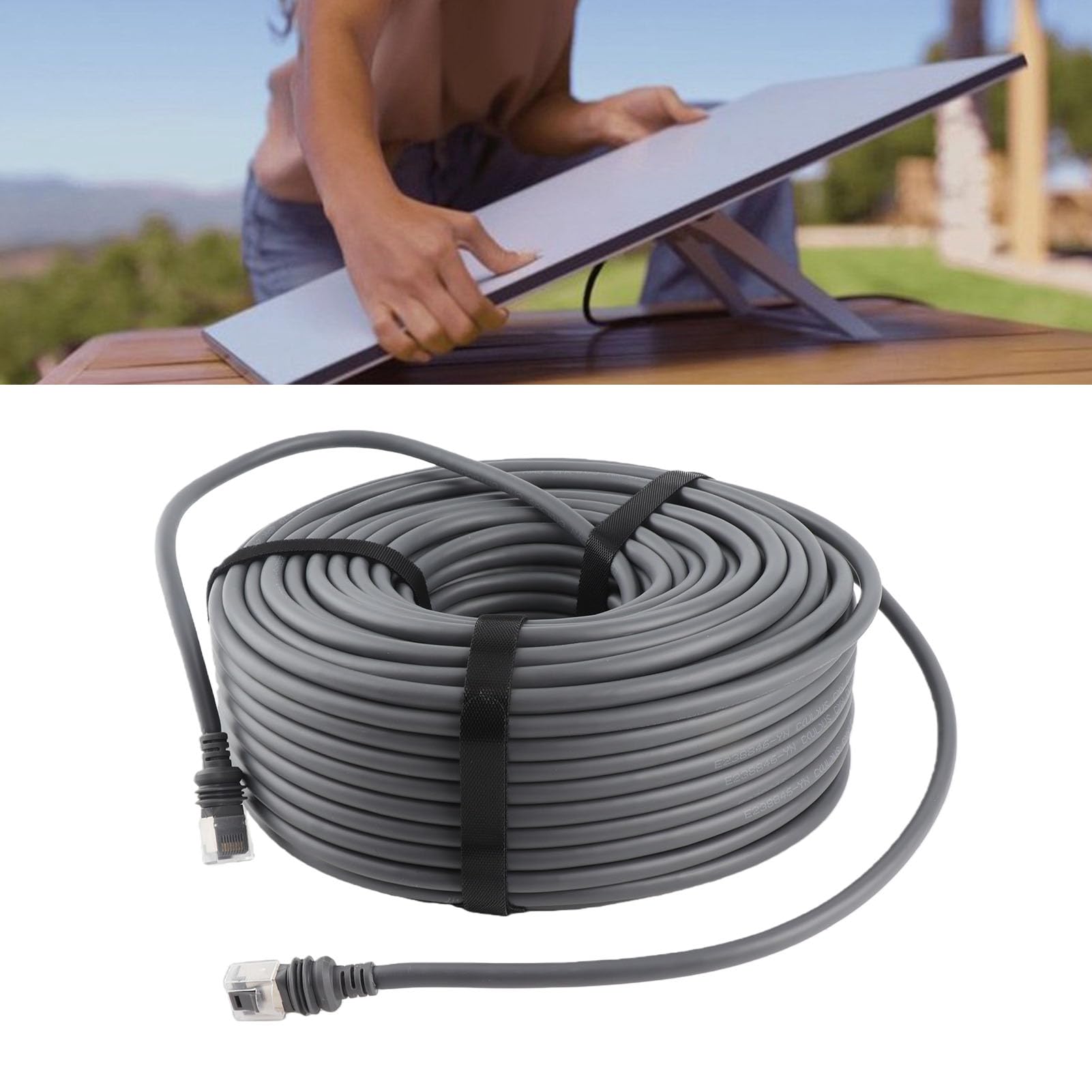 Generic Cable Satelital Rectangular Cable de Extensión Impermeable de Alta Velocidad de 2000 Mbps para Antena Parabólica Gen 3 de 150 Pies