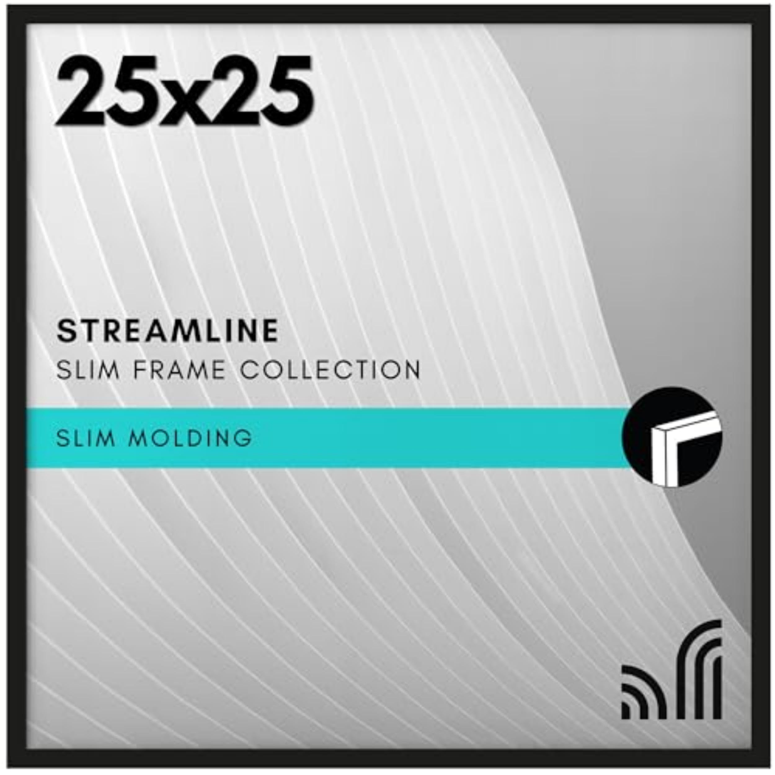 Americanflat 25x25 Black Thin Border Square Frame