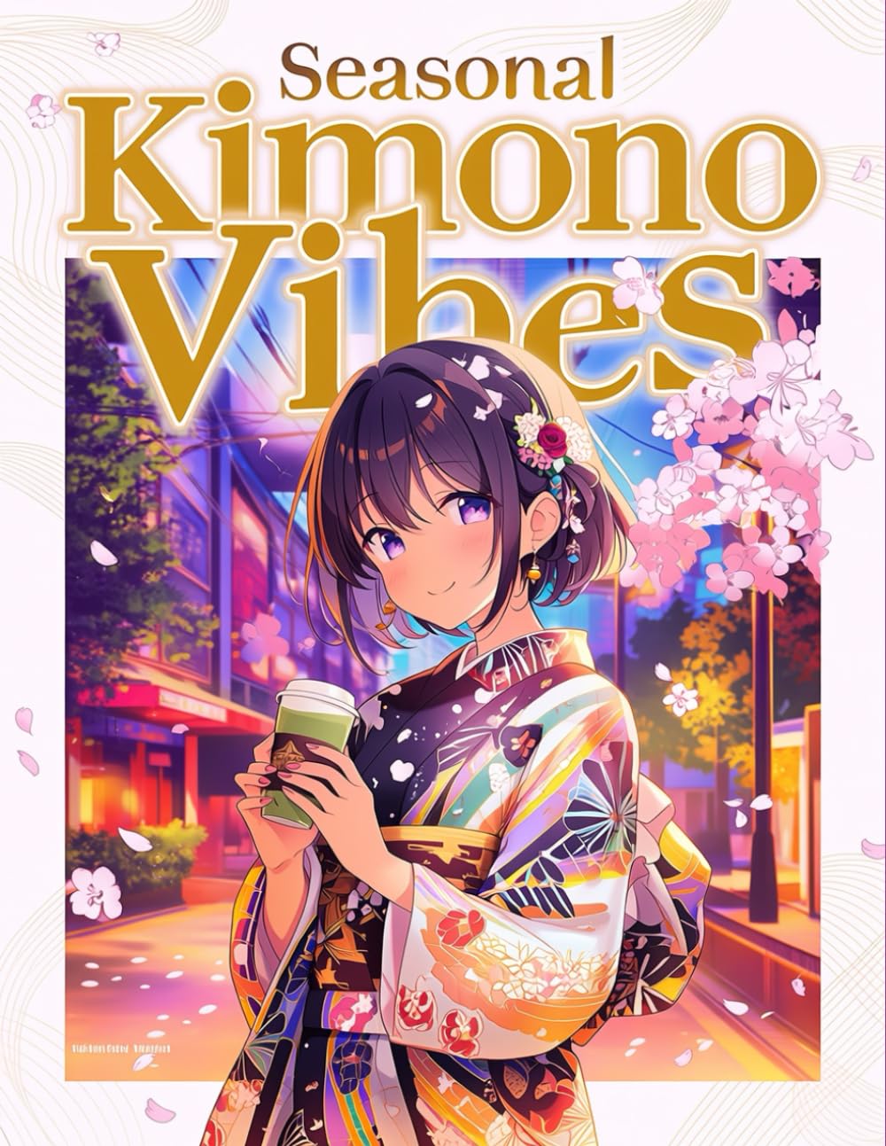 Seasonal Kimono Vibes: Aesthetic Anime Girls in Modern Japan Coloring Book: A Lo-Fi Inspired Journey Through Japanese Fashion, Sakura Seasons, and Kawaii Manga Art for Adults and Teens