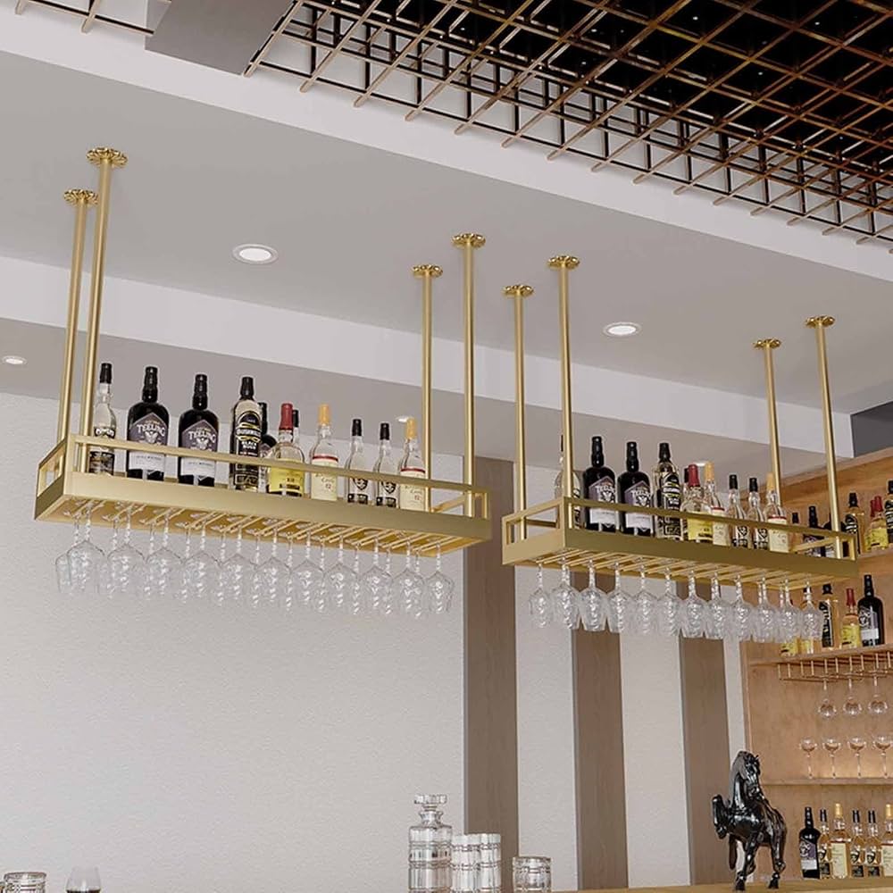 Amazon｜吊り下げワイングラスラック-ワインラック天井ワイン