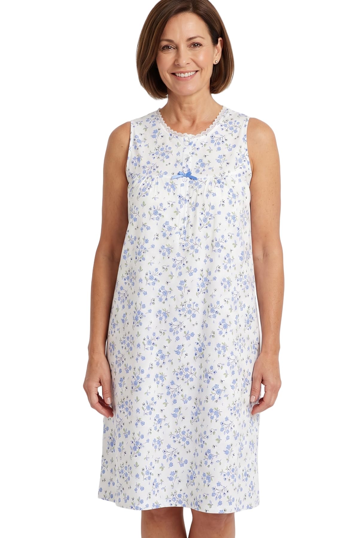 Marlon Women's Blue Sprig Harriet Nightie, 24-26