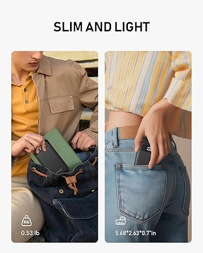 Miniatura 5 de Charmast Cargador portátil con cables incorporados, batería externa delgada de 10,000 mAh, cargador externo de alta velocidad con puerto USB C de